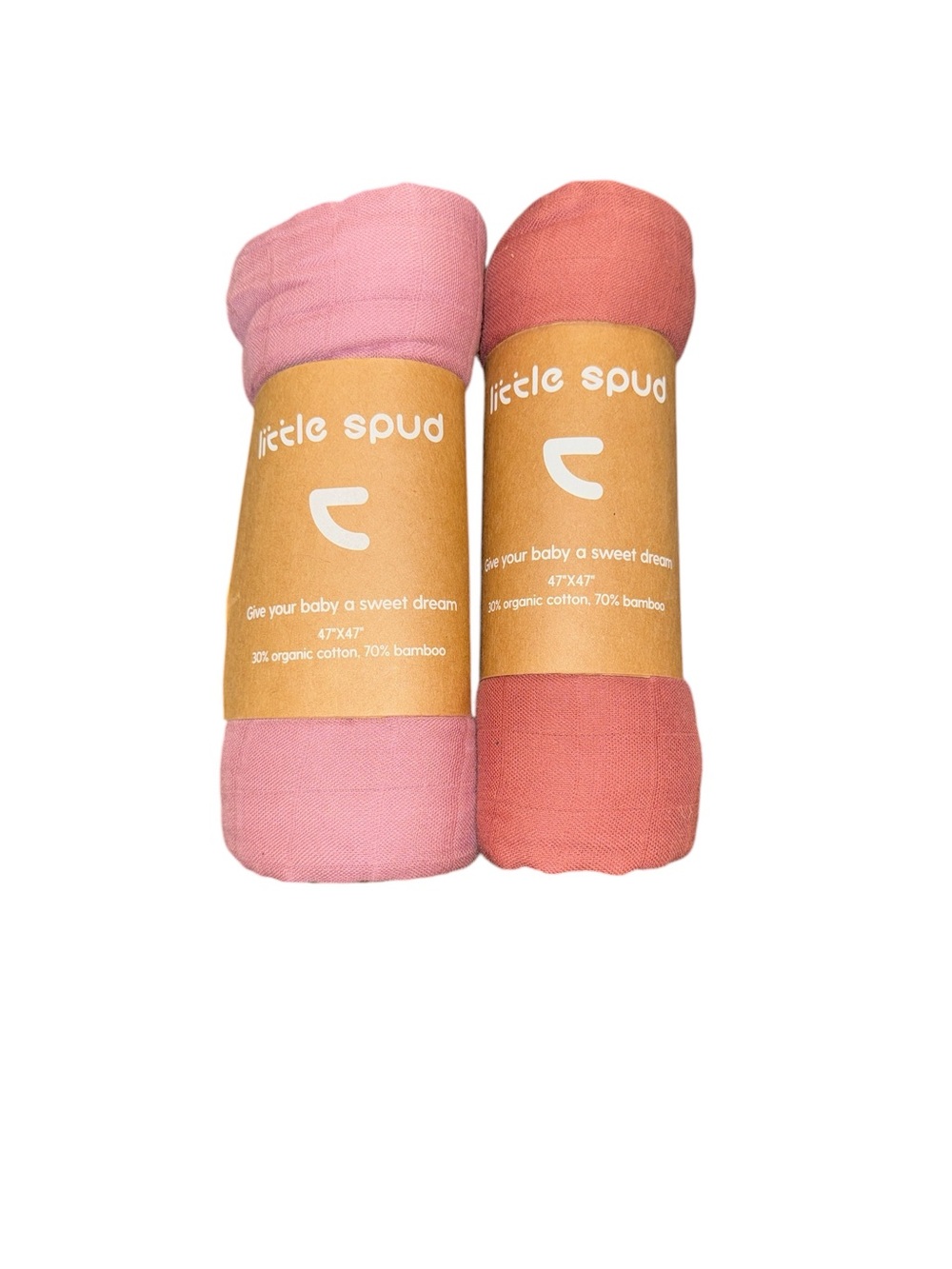 Little Spud Baby Swaddle Set in Pink & Rose